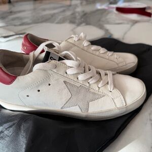 Brand new golden goose White Sneakers with Red Accents